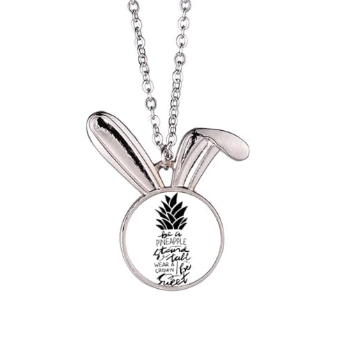 Collier lapin Be a PineFruit Stand en argent avec chaîne ajustable pour femme