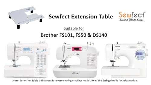 Image of Sewfect Mix Sewing Machine Extension Table - Suitable for Brother FS101 - FS50 - DS140 Automatic Sewing Machine - Regular Size 11.5 inch x 15 inch, White