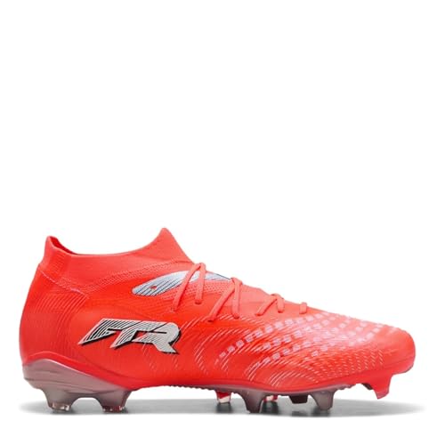 PUMA Future 9 Match FG/AG WN Chaussures de Football pour Femme, Rouge éclatant, Blanc, Noir, Argent, 41 EU, Glowing Red PUMA White PUMA Black PUMA Silver, 42 EU