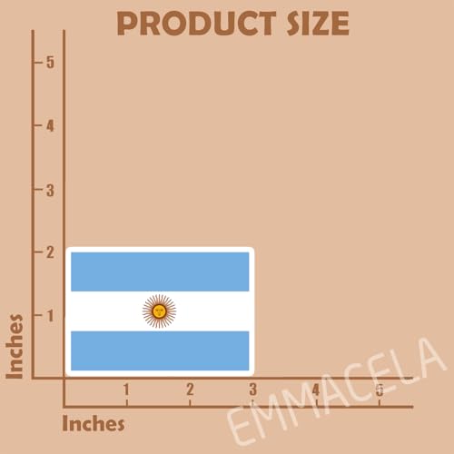 Image of (3PCS) Argentina Flag stickers, Countries Flag Stickers - Waterproof Vinyl Decals For Laptops, Tumblers, Water Bottles, Books, Scrapbooks, Size 3 x 2 Inch