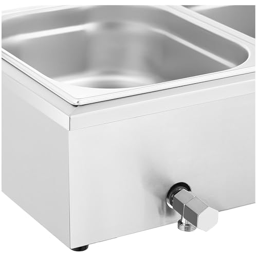 Royal Catering RCBM_GN1/2_3 Bain Marie 2000 W 4 GN 1/2 Ablasshahn Wasserbad Speisenwärmer – Bild 4
