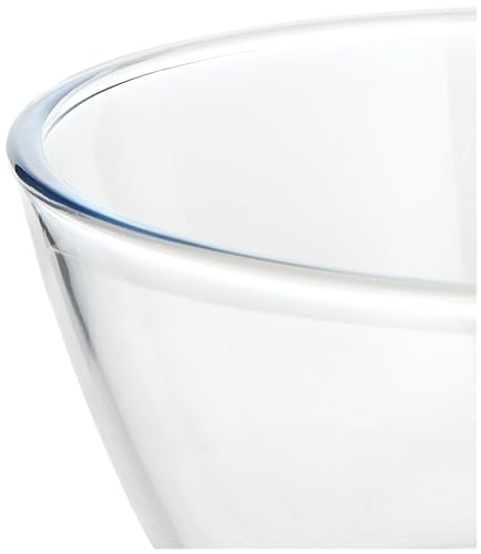 Image of Borosil 2.8 L Round Shape Serving & Mixing Bowl | Made in India Borosilicate Glass Bowl for Kitchen & Dinning | Bowl for Mixing Dough, Salad, Batter, Pasta | Microwave & Dishwasher Safe (Transparent)