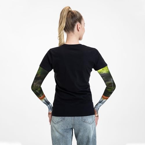Mangas de braço de proteção esportiva refrescantes mangas de cobertura de tatuagem para mulheres hom