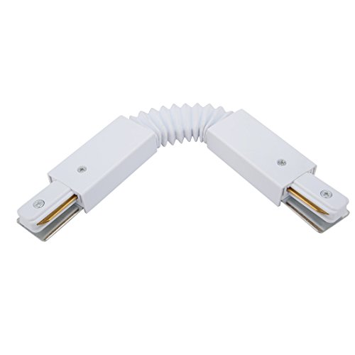 IIVVERR Track Connector 2-Wire Angle-free Flexible Rail Joiner Light Mounted Fitting White (Conector de riel 2-Wire Ángulo Montaje en ensambladora flexible montado en