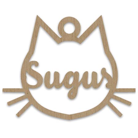 Bola de navidad de madera personalizada para el árbol de Navidad formato mascota gato | Ornamento decoraciones colgantes de Navidad | Lulamuk