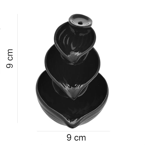 Image of Ceramic Backflow Smoke Fountain Incense Holder for Home Decor Gifts with 20 Smoke Cones
