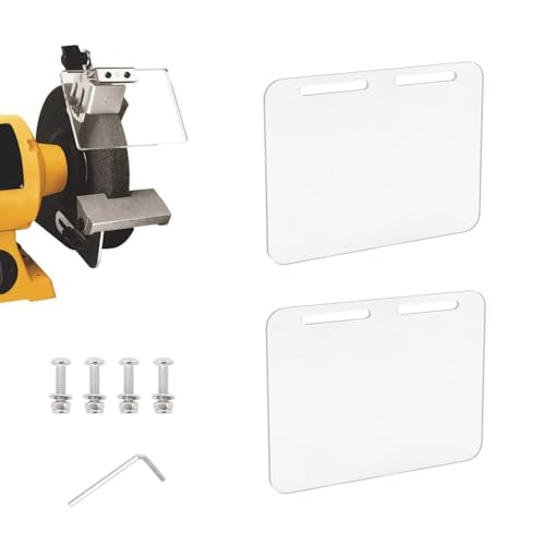 SCOTTCHEN Tempered Glass Bench Grinder Replacement Eye Shield, 4”x 5”, bench grinder Safety Shields,bench grinder Protective Cover-2 Pcs