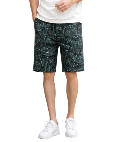 [NAVY] [ネイビー] ショートパンツ メンズ 通気性 ドライ モノトーン 総柄 ボトムス グレー×カモフラ柄:L