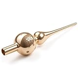 Weihnachtsbaumspitze aus Glas, Christbaumspitze Champagner, 26cm Baumspitze Weihnachten, Tannenbaum Spitze, Weihnachtsbaum Krone - Leicht und Dennoch Robust, Glänzend und Elegant (Champagner)