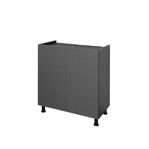 キャビネット サイドボード 本棚 扉付き ルーター収納 カウンター下収納 収納家具 北欧 日本製 幅約70cm 高さ約85 md8570t (グレー)