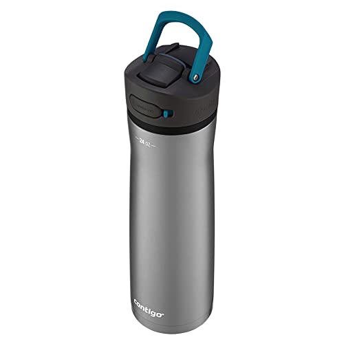 Image of Contigo Ashland Chill 2.0, 24oz., Stainless Steel Water Bottle with AUTOSPOUT Lid, Steel /Juniper