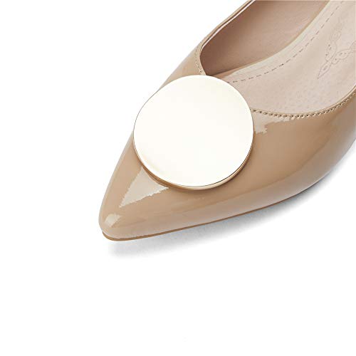 TinaCus Glossy Patent Leather Women's Handmade Cute Decor Pointed Toe Low Chunky Heel Slip On Comfortable Loafer Pump Shoes4