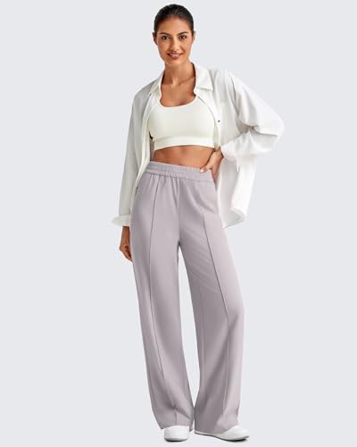 G4Free Lightweight Flowy Wide Leg Pants Woman Elastic Waist Front Seam Loose Casual Summer Trousers2