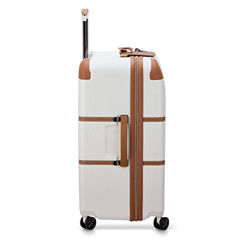 Image of DELSEY PARIS Chatelet Air 2.0 Checked Luggage Trunk 26 Inch, Hardside Polycarbonate Suitcase, Dual-Density Spinner Wheels, TSA Lock, Angora