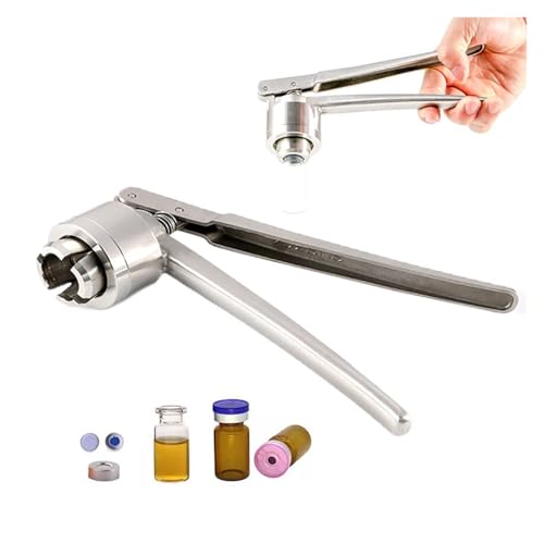 Crimpadora Manual 20mm para Cápsulas Flip-Off - Pinza de Acero Inoxidable para Viales de Antibióticos, Laboratorios y Producción de Pequeños Lotes