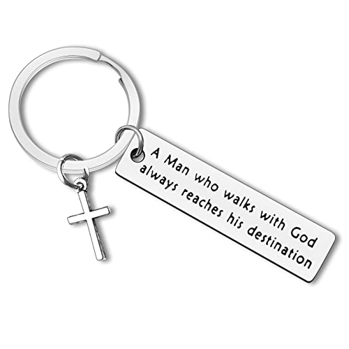 Christian Gifts Inspirational Bible Verse Keychain Religious Gift for Him