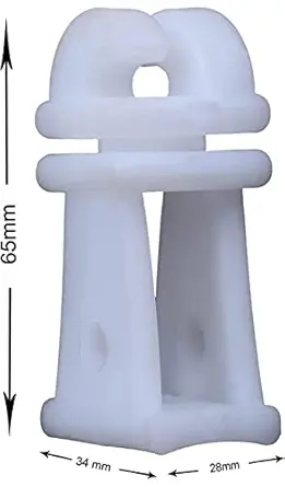 shakti Heavy Plastic Insulator Used for Solar Zatka Machine Fencing with Clutch Wire Also Used for Fencing in Farm| Industrial Park| Garden| Home | White Heavy Plastic Insulator (Pack of 100)