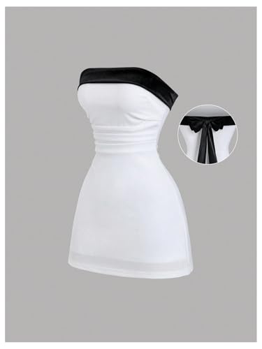 Image of GORGLITTER Women's Strapless Tube Mini Dress Cocktail Cute Prom Party Dress