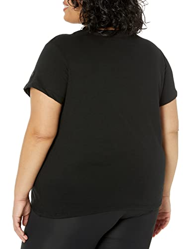Champion Plus Size Powerblend V-Neck Tee, Women’s Short-Sleeve T-Shirt, Black-407D55, 2X #TOP1