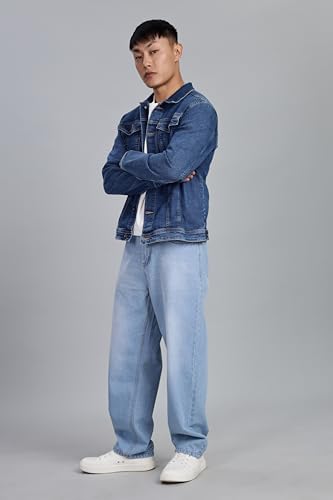 Image of INKD Men's Classic Relaxed Jeans - Mid-Rise | 100% Cotton | 5 Pocket Styling | Baggy Jeans for Man | Men's Bottomwear (Available in Plus Sizes)