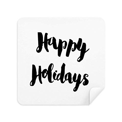 Happy Holiday 引用句 手書きクリーニングクロス スクリーンクリーナー スエード生地 2個
