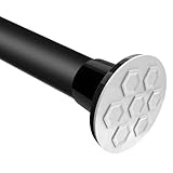 Tension Curtain Rod,102-120 Inch No Drilling Tension Rods for Windows,Adjustable Pole Shower Curtain Rod, Non-Slip Telescoping Curtain Rods for Bathroom Patio Bedroom Laundry Black