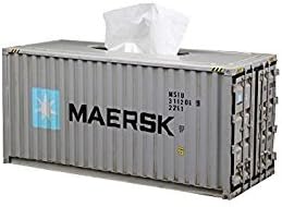 Decor Metal Container Shipping Tissue Box Cover (Large, Grey)
