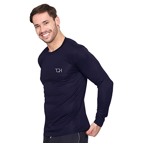 Image of TQH Full Sleeve T Shirt for Men | Pack of 2 T-Shirt for Man Full Sleeve | Gym Workout | Men's Tshirts | Slim Fit Polyester Round Neck Solid Sports T-Shirts for Running Training Casual Wear