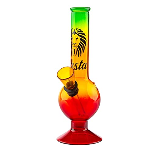 Reinigungsset: Mini Bouncer Bong mit Rasta Logo und Aufdruck und Steckchillum - ca. 16cm hoch - Head&Nature Bong…