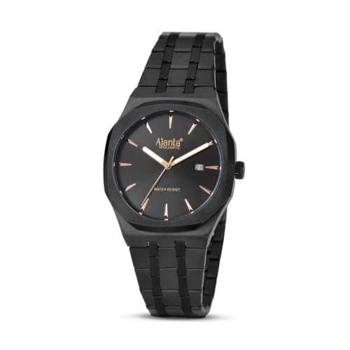 Image of Ajanta Quartz Vertex Dial Stainless Steel Date Display Watch for Men