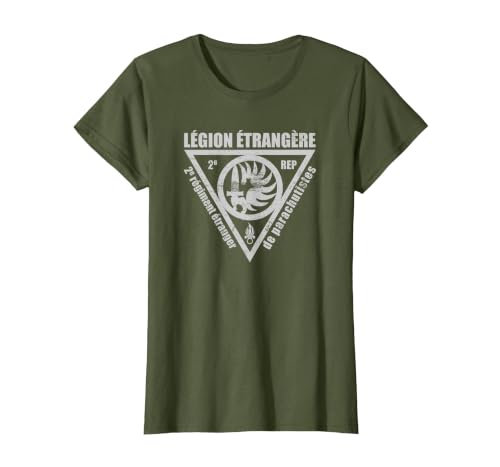French Foreign Legion Paratrooper T Shirt - 2 Rep T-Shirt, Women, Olive Green, X-Large