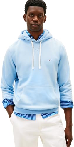 Tommy Hilfiger ESS Seasonal   Sudadera con Capucha de Forro Polar para Hombre, MW0MW39997, Color Azul, Talla M, Azul (Well Water), M