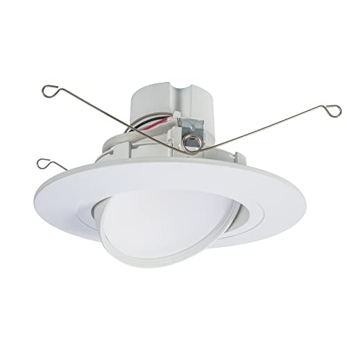 HALO RA 5/6 Inch Integrated LED Retrofit Recessed Gimbal LED Light Selectable CCT (2700K-5000K) 600 Lumens White by HALO - Used condition - US$18.77