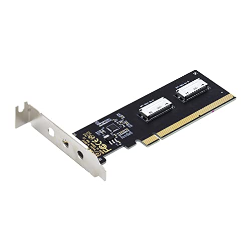 cablecc PCIE PCI-Express 16x to Dual Oculink SFF-8612 SFF-8611 8X VROC Adapter for Mainboard SSD Graphics Card