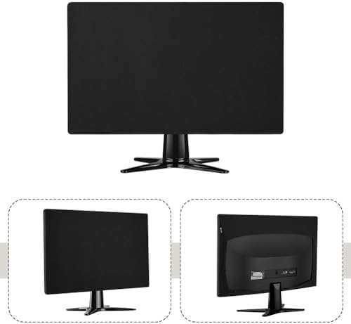 Feegow 24 27 32 inç ekranlar için naylon toz kapağı, toz ve döküntülere karşı koruyucu kılıf, masaüstü ofis ev için kompakt depolama tasarımı, siyah (80 cm) - Görsel 3
