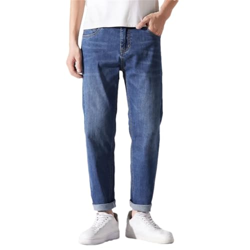 Men's Stretch Jeans Slim Straight Regular Fit Denim Pants Trousers