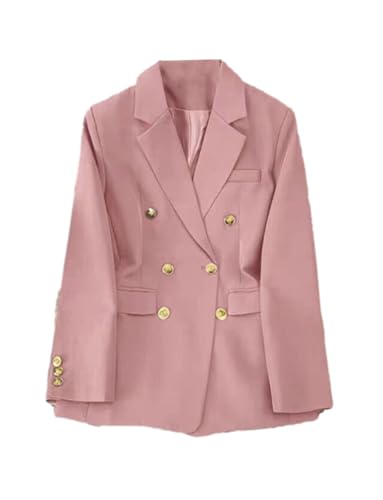 Blazer femme double boutonnage veste tailleur bureau revers échancré