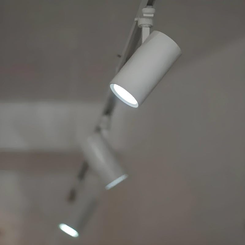 Spot LED sur rail 80° Monophasé BLANC pour ampoule GU10 - Pack de 5 - SILAMP