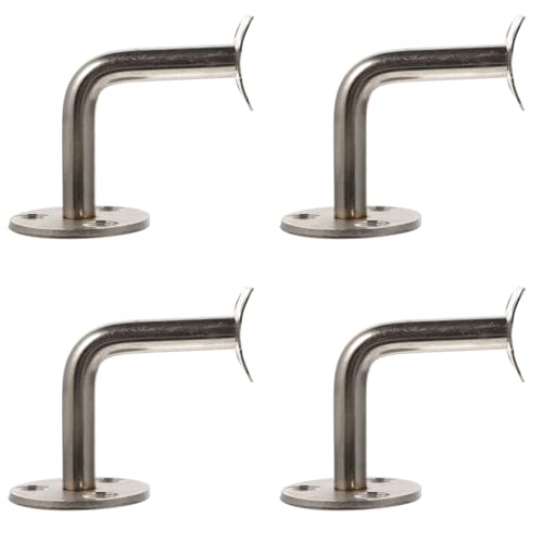 Soporte de acero para pasamanos de escalera plateado fácil de instalar con barandilla inoxidable