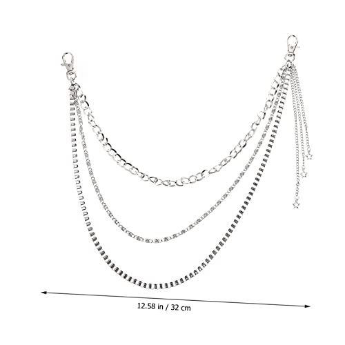 VALICLUD 2pcs Men Multilayer Waist Chain Fashionable Chain Accessory for Pants Unique Style for Casual Wear and Festivals4