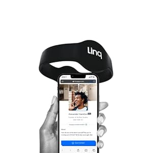 Linq Bracelet v3 – Smart NFC and QR Technology Band for Networking, Custom Links, Videos, and More (Black)