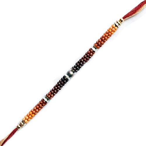 Festivon Multicolour Mother-of-Pearl Atoot Bandhan Moli Work Thread Rakhi for Men and Women