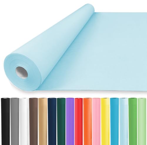 Vanhench 48" x 2400" (200') Sky Blue Wrapping Paper, Solid Color Kraft Craft Paper for Gift Wrap Poster Bulletin Board, School Supplies for Kids, Floral Bouquet Wrapping, Moving & Shipping Packing