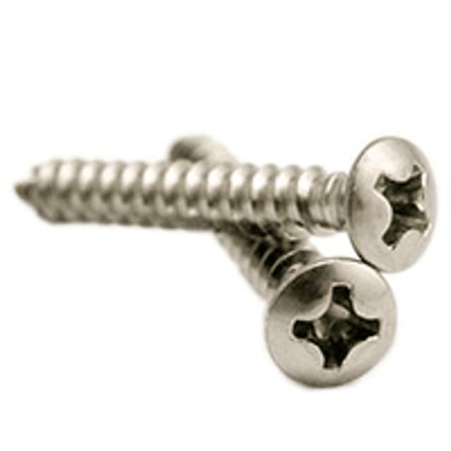 #14 x 1 Self-Tapping Screws, Phillips Oval Head, Type A, 18-8 Stainless Steel A2, Fully Threaded (125 Pack)