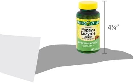Spring Valley Spring - Valley Papaya Enzyme Complex Tablets - 180 Chewable Tablets Pack of 2 180 Count (Pack of 2)