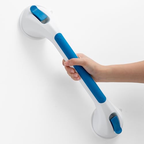 Image of TAILI Shower Grab Bars,Suction Shower Handles,Glow in The Dark,16.8 inch,Blue