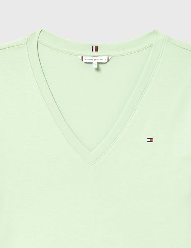 Tommy Hilfiger Damen Slim Cody V-Nk Ss Ww0Ww40584, Grün, XXS – Ansicht 2