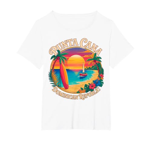 Punta Cana Dominican Republic Vacation T-Shirt, Women's Plus, White, 2X