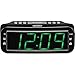 JENSEN JCR-206 Digital AM/FM Dual Alarm Clock Radio, Simple, Sleek Design with Large 1.8” Green LED Display, Aux Input, and Built-in Speaker