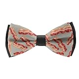 LITPUZC Men's Fun Pattern Bow Ties Food Bacon Boys Pre-tied Bow Tie Adjustable Tuxedo Bowtie for Wedding Festival Holiday Party
